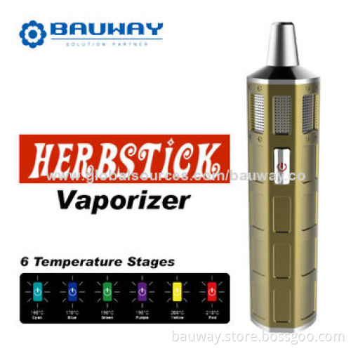 Variable Temperature Different LEDs with Silicone Mouthpiece Dry Herb Pen, Sized 29*29*140mm